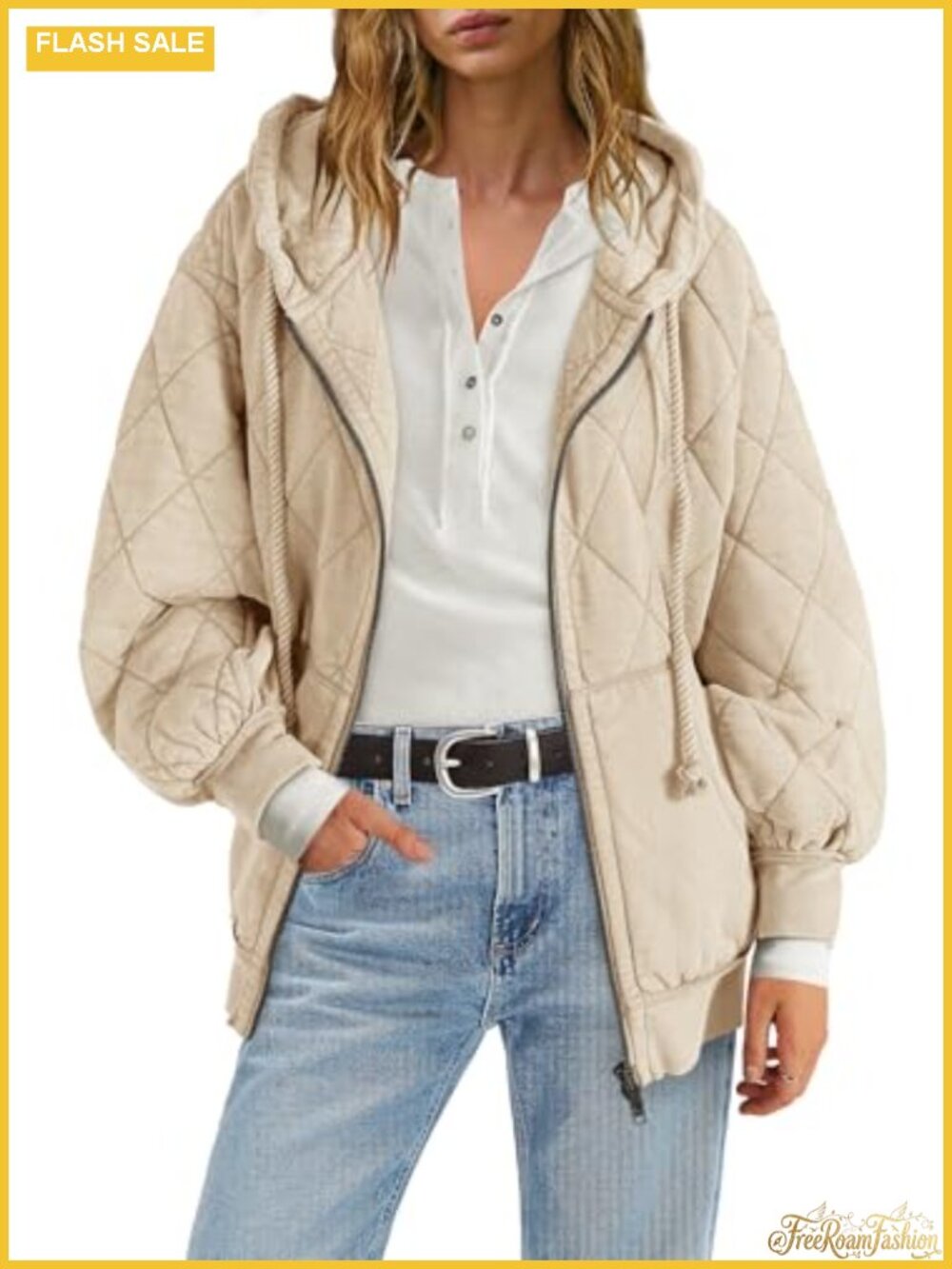 Womens Quilted Lightweight Puffer Jacket Zip Up Hooded Casual Padded Coat